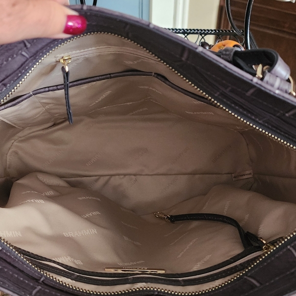 BRAHMIN Ezra Nocturnal Lysander slate gray Wallet & Handbag Set - Picture 3 of 7